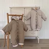 2025 Winter New Baby Warm Hooded Romper Newborn Toddler Plus Velvet Thick Jumpsuit For Boy Girl Infant Fleece Clothes