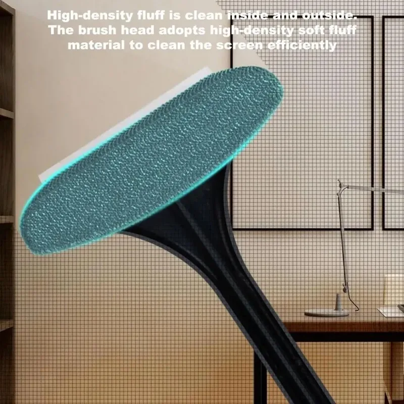 2 in 1 Window Screen Cleaner Brush Extendable Handle Dual Sided Squeegee Scrubber No Disassembly Required Anti Dust Cleaning Too 3