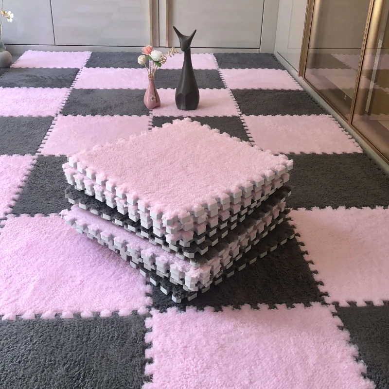5-20pcs Living Room Bedroom Plush Pad Plush Carpet Anti-shock Mat for Babies Eva Rubber for Baby Floor Baby Foam Mat baby play mat play mat foam play mat