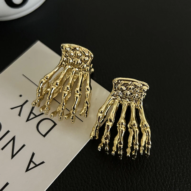 Skull Hairpin Golden Halloween Hair Accessories Hair Claws Girls Cute Styling Hair Clips Fashion Headwear Hair Crab Accessories