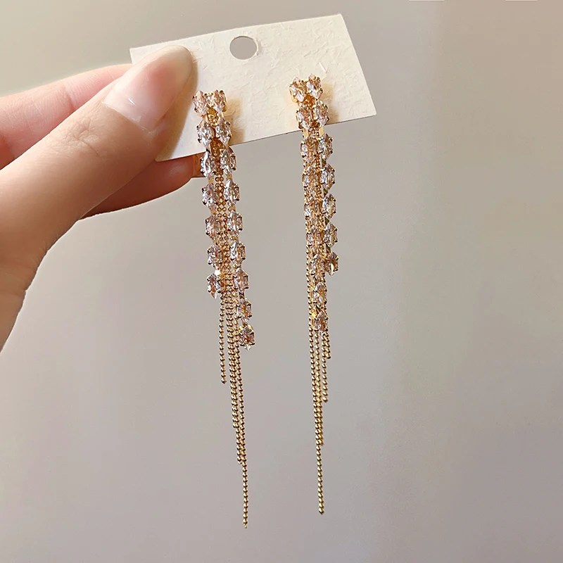 2025, neuer Stil, Pferdeauge, Zirkon, Metallquaste, lange Ohrringe, trendiger Schmuck, Modeaccessoires für europäische und amerikanische Damen – Detail 8