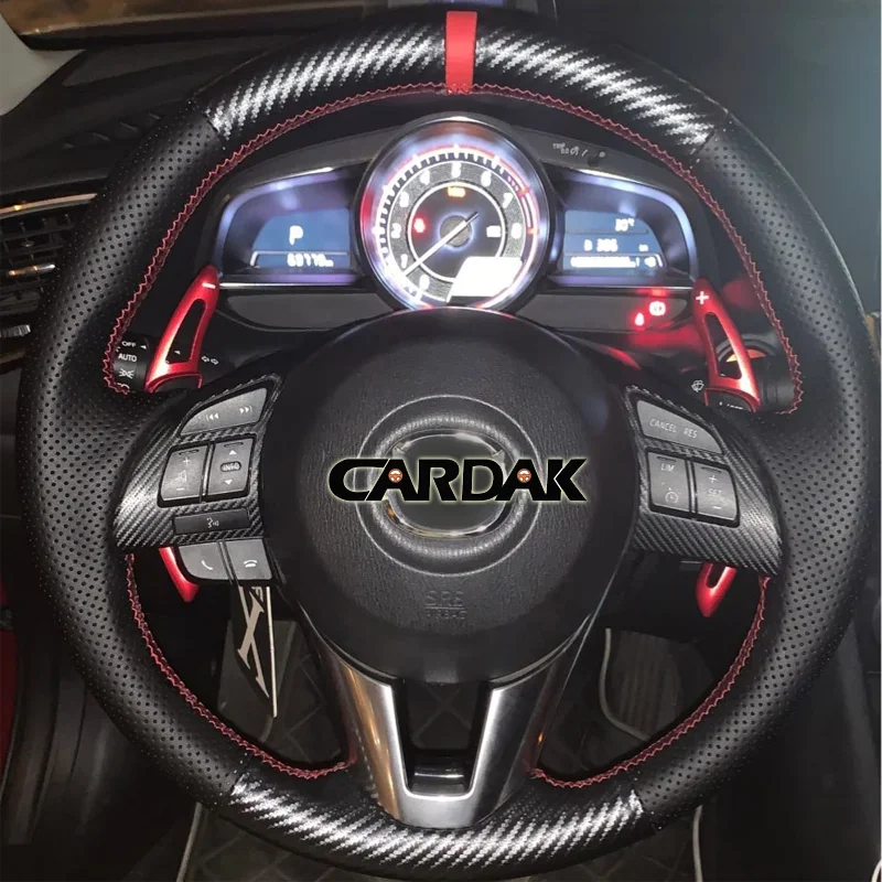 Steering Wheel Cover CARDAK Carbon Fiber Leather For Mazda 3 Axela Mazda 6 Atenza 2 CX-3 CX-5 2013 2014 2015