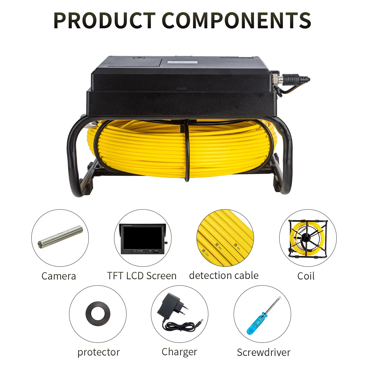 Pipe Inspection Camera 9inch HD1080P Monitor 6.5mm Sewer Pipeline Borescope, SYANSPAN 8GB DVR Video Drain Industrial Endoscope