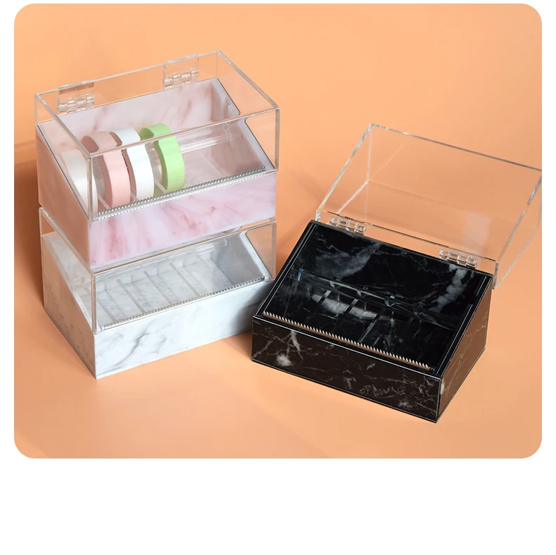 Tragbarer transparenter Acryl-Klebebandschneider, einfach auszuziehen, Mikroporenpapier, medizinisches Klebeband, geteiltes Pfropfen-Wimpernwerkzeug – Detail 10