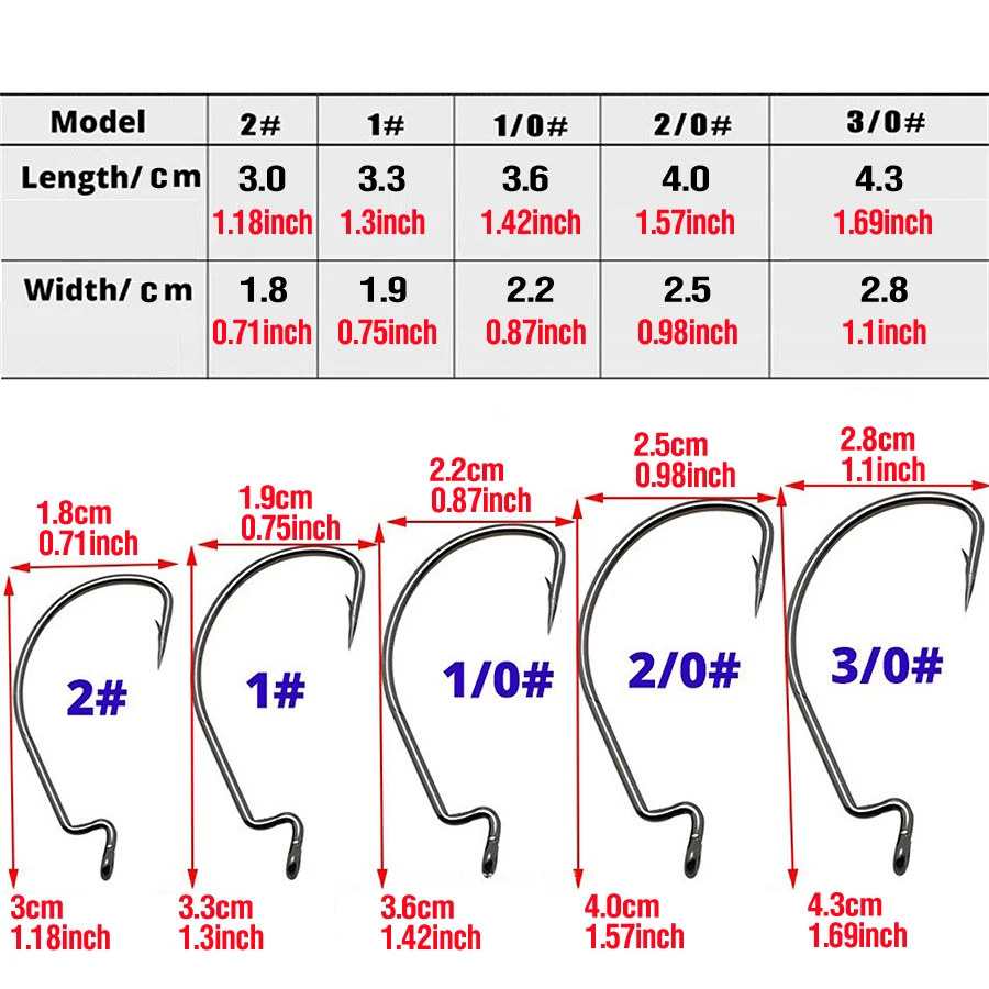  slider image of Sharp Fishing Hooks 50Pcs/Box