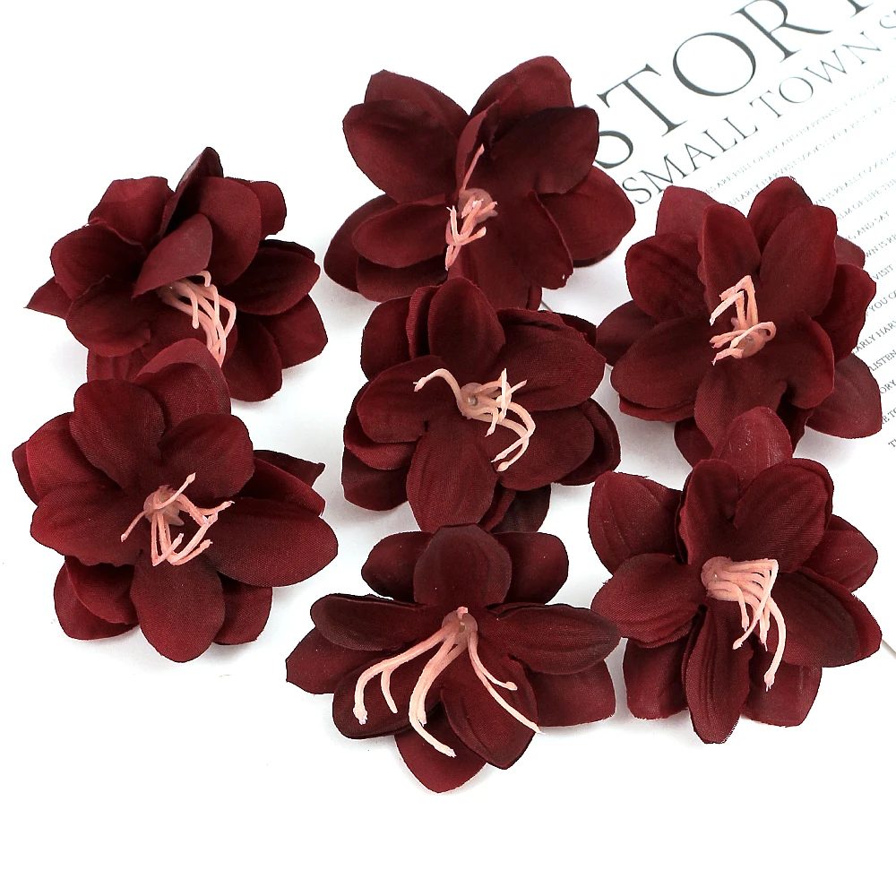 20Pcs Künstliche Blumen Kopf Seide Lilie Blume Für Hochzeit Hause Weihnachten Dekoration DIY Kranz Sammelalbum Liefert Zubehör – Detail 8