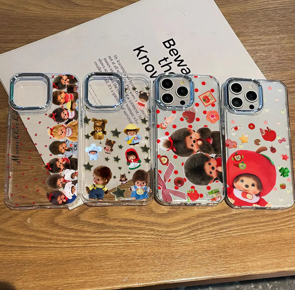 Kreative, niedliche M-Monchhichi Handyhülle für iPhone 17, 16e, 16, 15, 14, 13, 12, 11 Mini, Pro, Max, X, XR, XS Max, 8, 7, Air, Plus – Weiche Schutzhülle