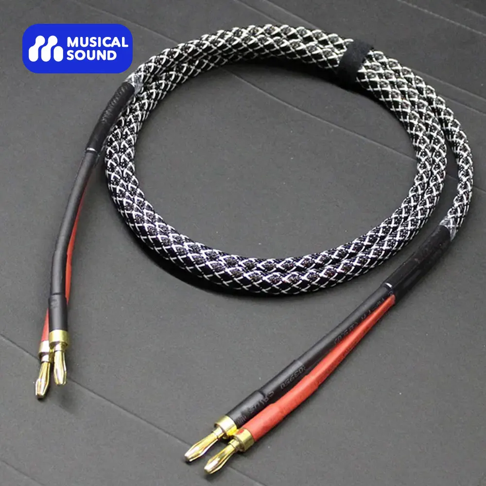 MusicalSoundSpeakerCableWirewithBananaPlugsHifiAudioLine