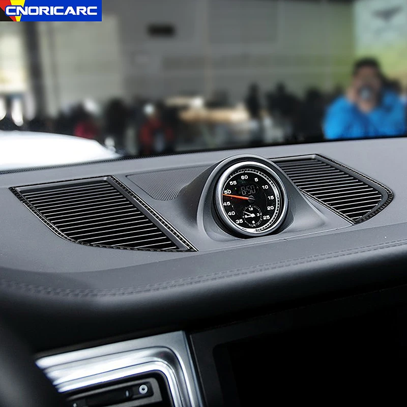 

Наклейки для автомобильной приборной панели из углеродного волокна A/C, рамка для воздуховыпускного отверстия, наклейки, чехлы для Porsche Macan 2014-2021, аксессуары для интерьера