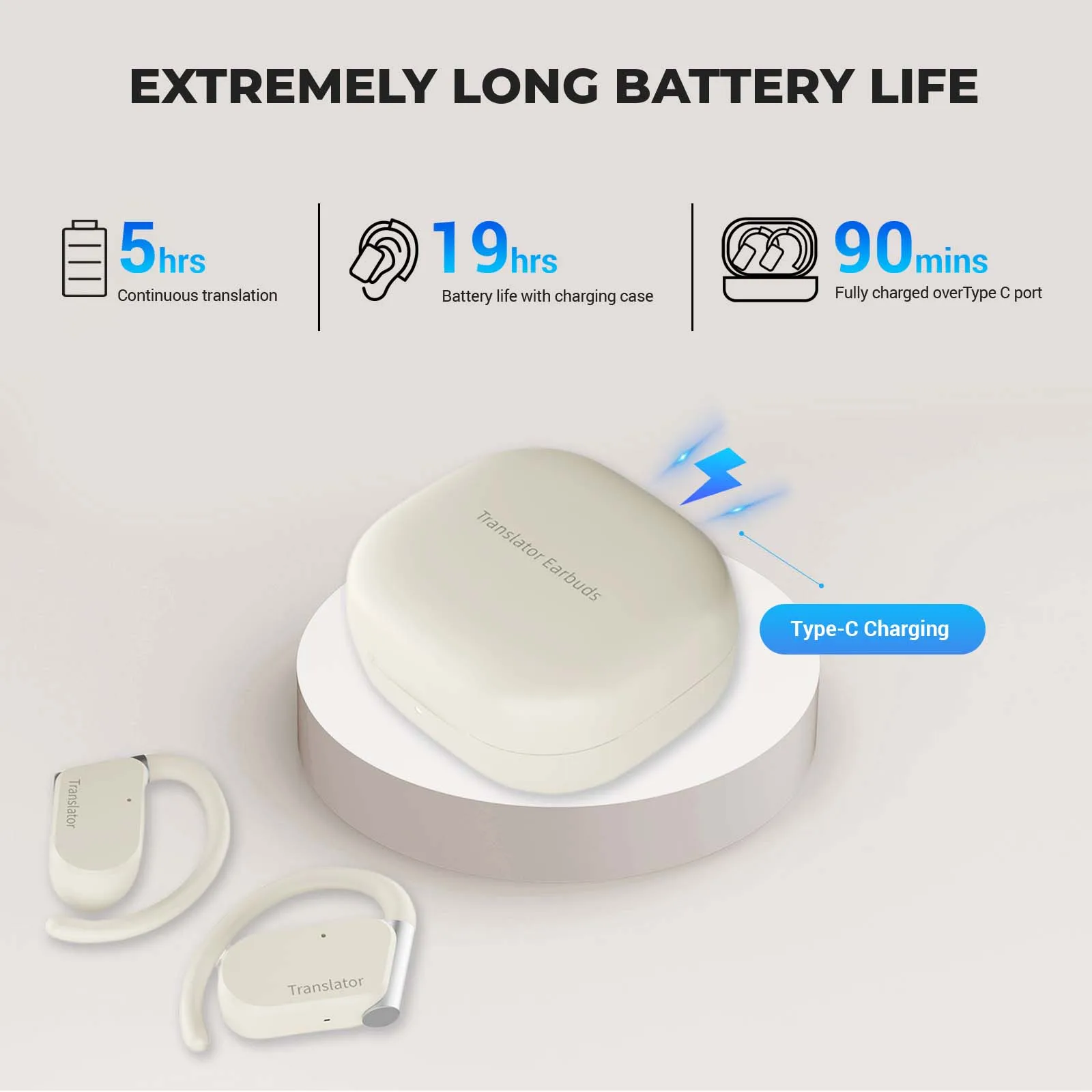 Wooask [M9] 翻訳者イヤホン、双方向リアルタイム言語翻訳デバイス、98