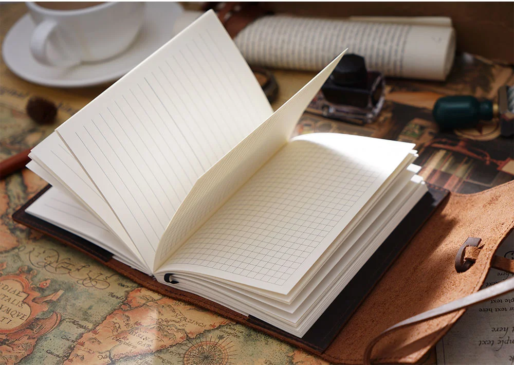 AIGUONIU Echtes Leder Notebook Planer Buch Cover A6/A5 Größe Für MD Tagebuch Original Journal Zeichnung Skizzenbuch – Detail 15
