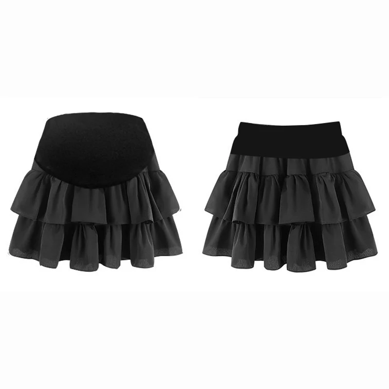 Wide Leg Loose Maternity Cake Skirts Summer Casual Outfit Elastic Waist Belly Clothes for Pregnant Women Pregnancy Belly Skirt