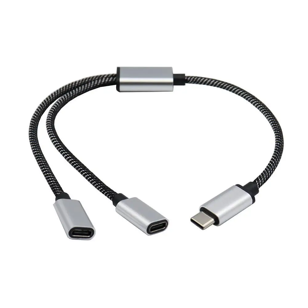 Dual USB-C Female Splitter Hub for Type-C Devices and Gaming Accessories