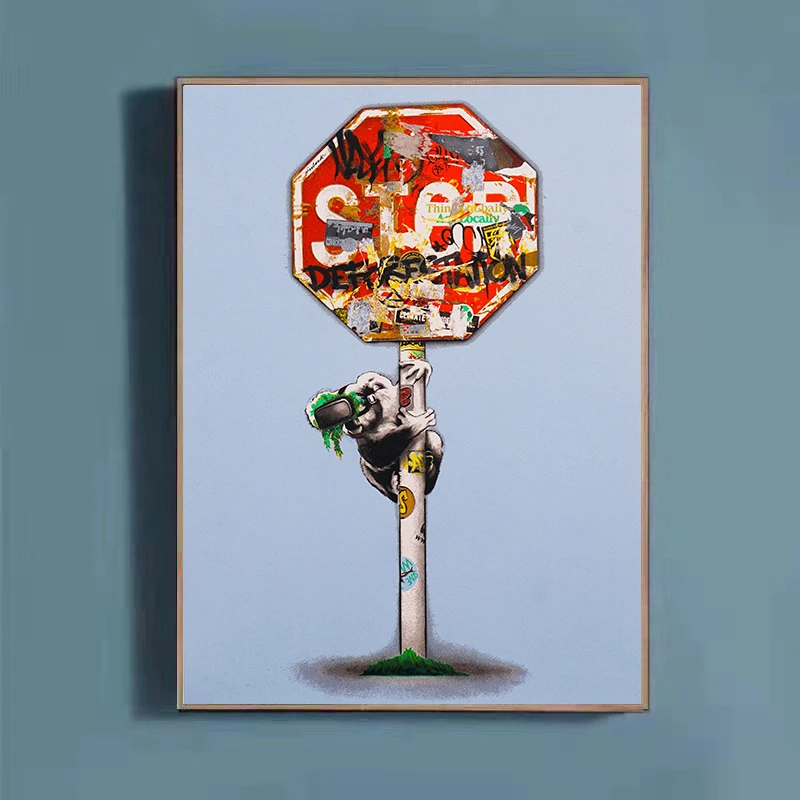 Street Graffiti Art Canvas Painting STOP Posters And Prints Street Pop Art Wall Pictures For Living Room Home Decoration Cuadros