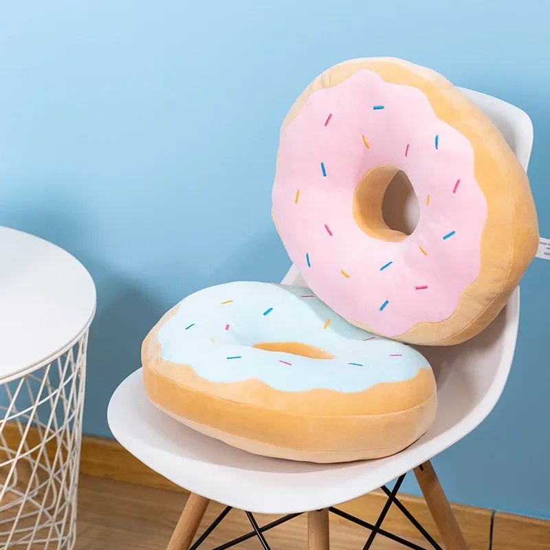 Toy Office Lunch Break Waist Stuffed Plush Pillow Chair Cushion Plush Cute Simulation Chocolate Donut Pillow