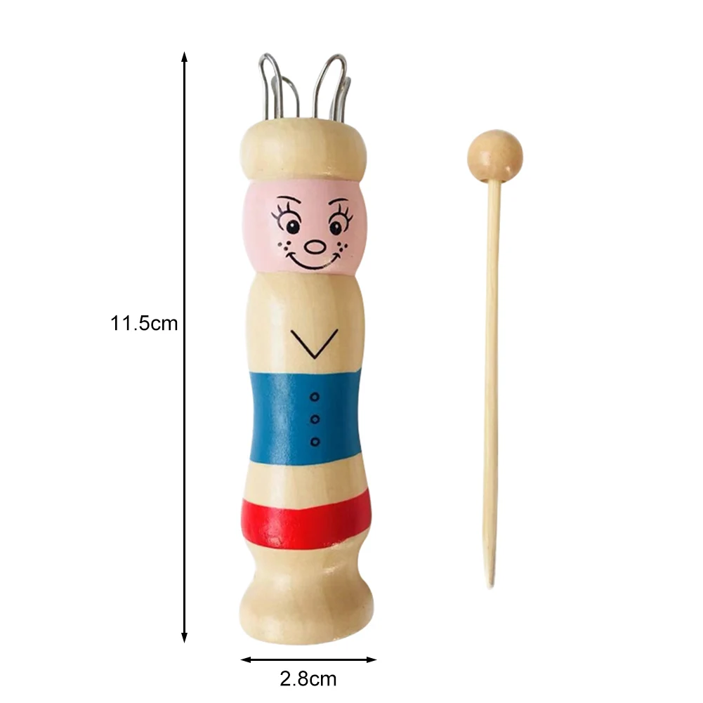 나무 인형 로프 뜨개질 바느질 어린이 수제 DIY 베틀, 뜨개질 만들기 원사 양모 세트 크로셰 뜨개질 도구, 니트 액세서리 도구