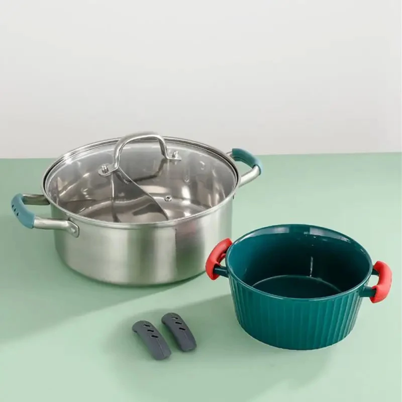 Silicone Pan Handle Cover 2/8Pcs Silicone Pan Handle Cover Heat Insulation Covers Pot Ear Clip Non-slip Steamer Casserole Pan Handle Holder Kitchen Tools
