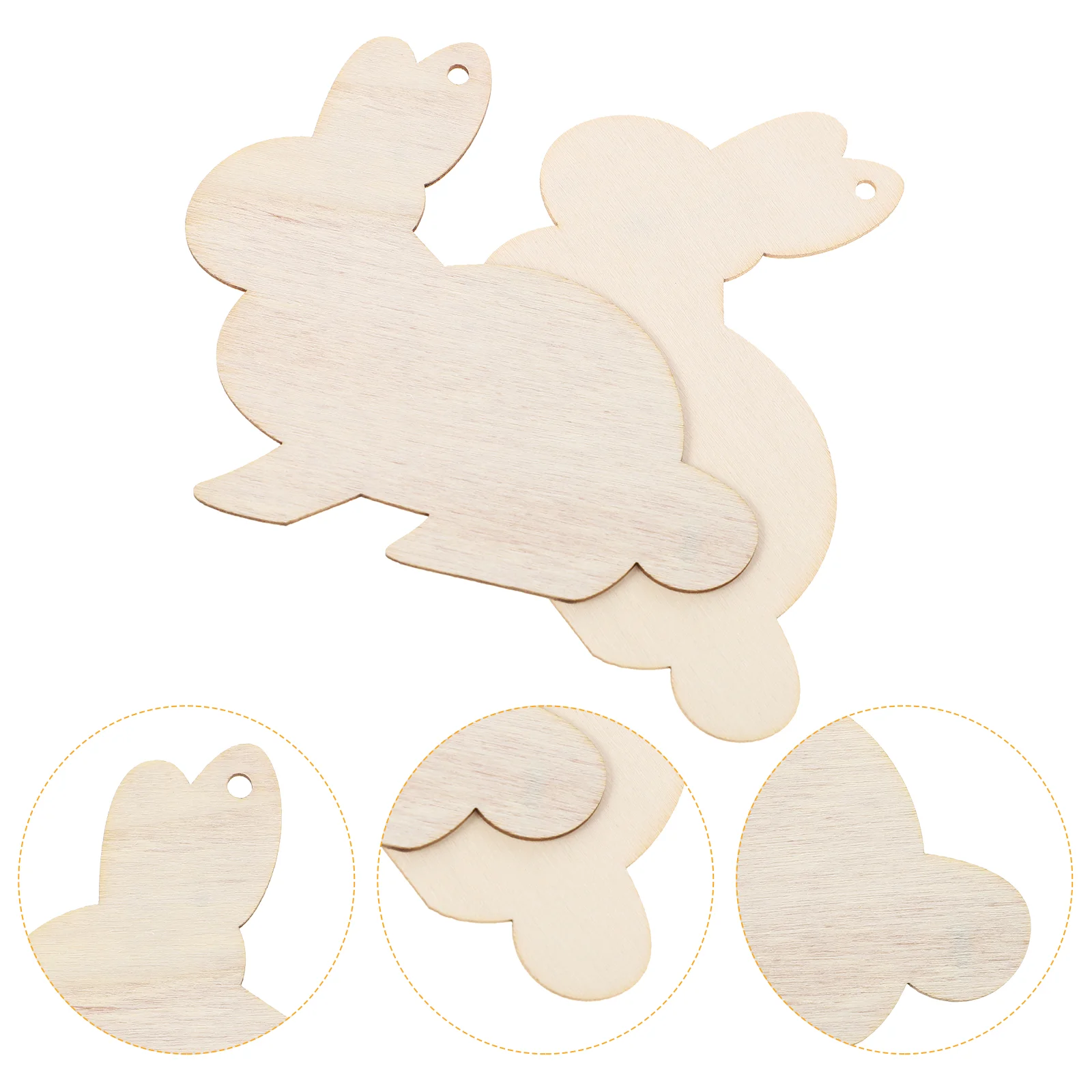 

DIY Log Rabbit Wood Chips Cartoon Hanging Ornaments Decorative Wood Slice Hanging Pendant for Home Party Room Festival