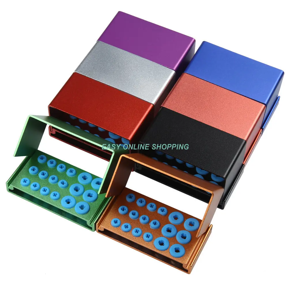 

1PCS Dental 18 Hole Endo Box Cleaning Stand Autoclave Sterilizer Dental Burs Dental Burs Aluminium Alloy Disinfection Case New