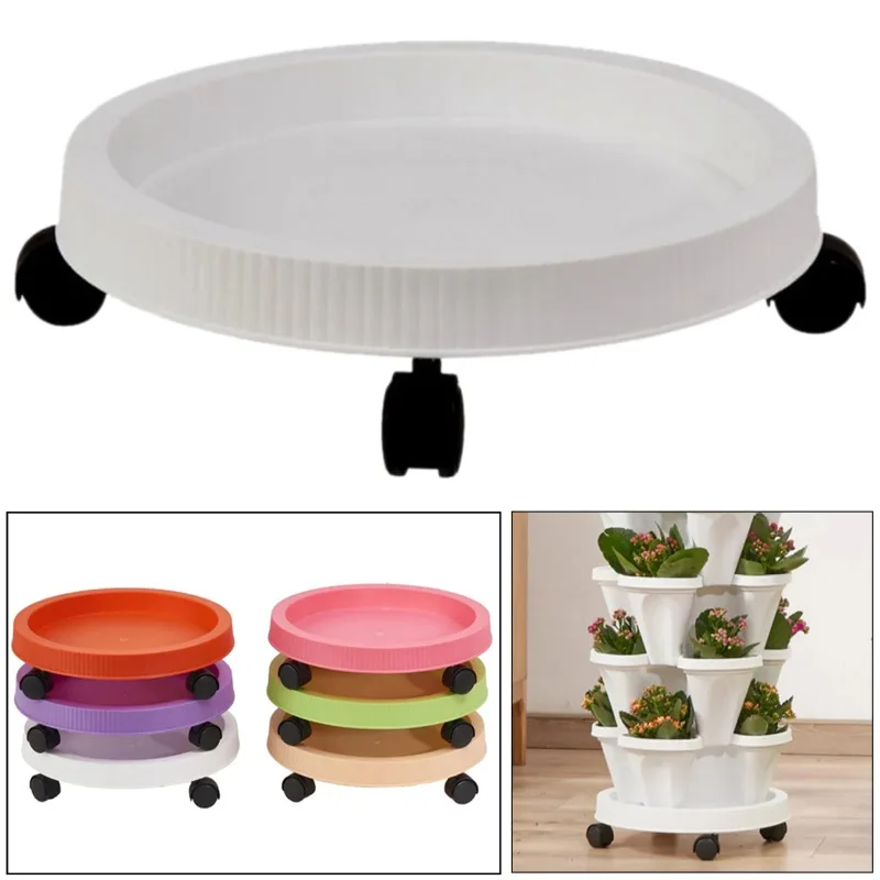 Plant Stand Pot Trolley with Wheels Movable Plant Caddy Potted Flower Mover for Flower, Vegetable Home Furnishing