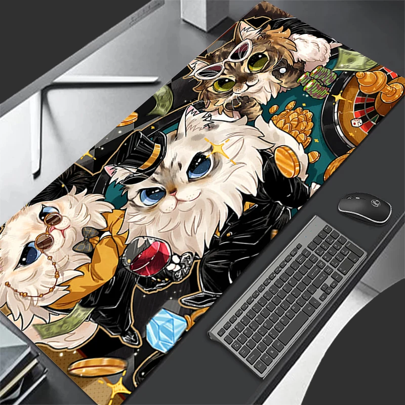 New Mouse Pad Larger XXL 900x400 Speed Mini Pc Computer Keyboard Pads Fairy Tale Cat Desk Mat Gaming Accessories Home Mousepad 6