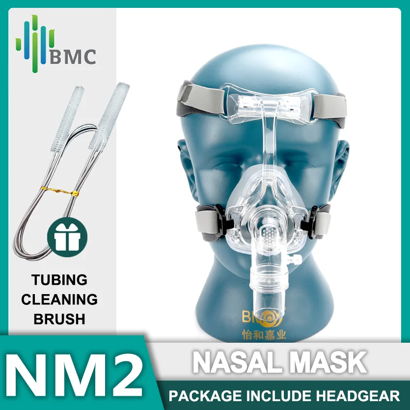 

BMC NM2 CPAP Mask Nasal Mask With Headgear Strap Suitable for BIPAP Luna CPAP For Sleep Apnea Anti Snoring Forehead Support Pad