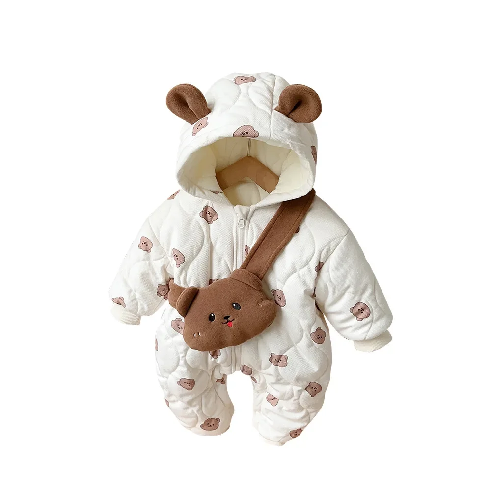 Bunting Suit Newborn Baby Cartoon Bear Snowsuit Winter Coat Fleece