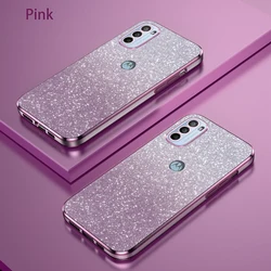 Gradient Glitter Phone Case - Soft Cover with Eye-Catching Design for Moto E7 (Pink)
