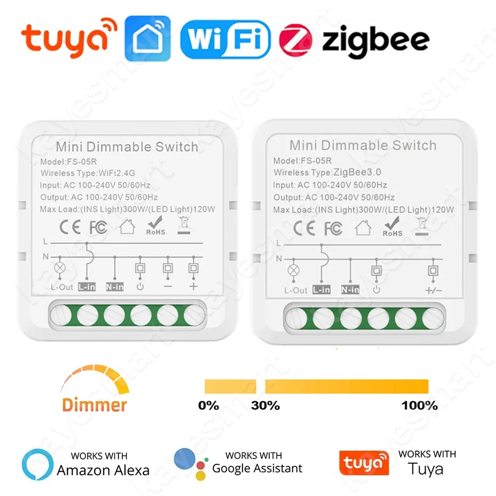 Tuya WiFi ZigBee Smart Dimmer Switch Module Home Light Bulb Dimmable Switch Timer App Remote Control Work With Alexa Google Home led dimmer switch smart light switch smart dimmer switch lamp dimmer