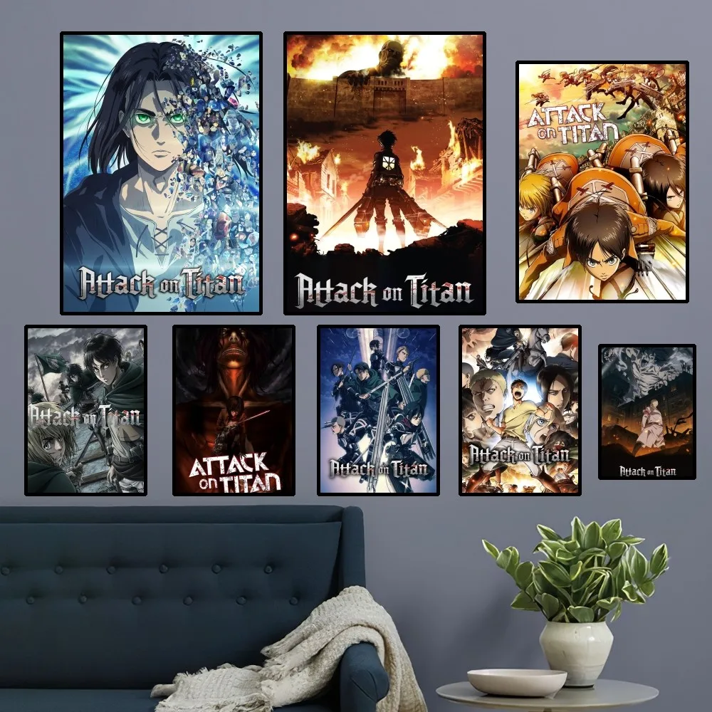 Attack on Titan Poster Home Room Decor Livingroom Bedroom Aesthetic Art Wall Painting Stickers anime poster poster prints diy poster sticker anime stickers