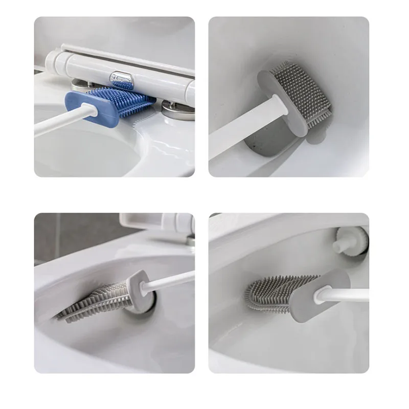 Brosse de Toilette Respirante avec Base en Silicone, Tête Plate, Poils  Souples et Flexibles, Support à vaccage Rapide - AliExpress