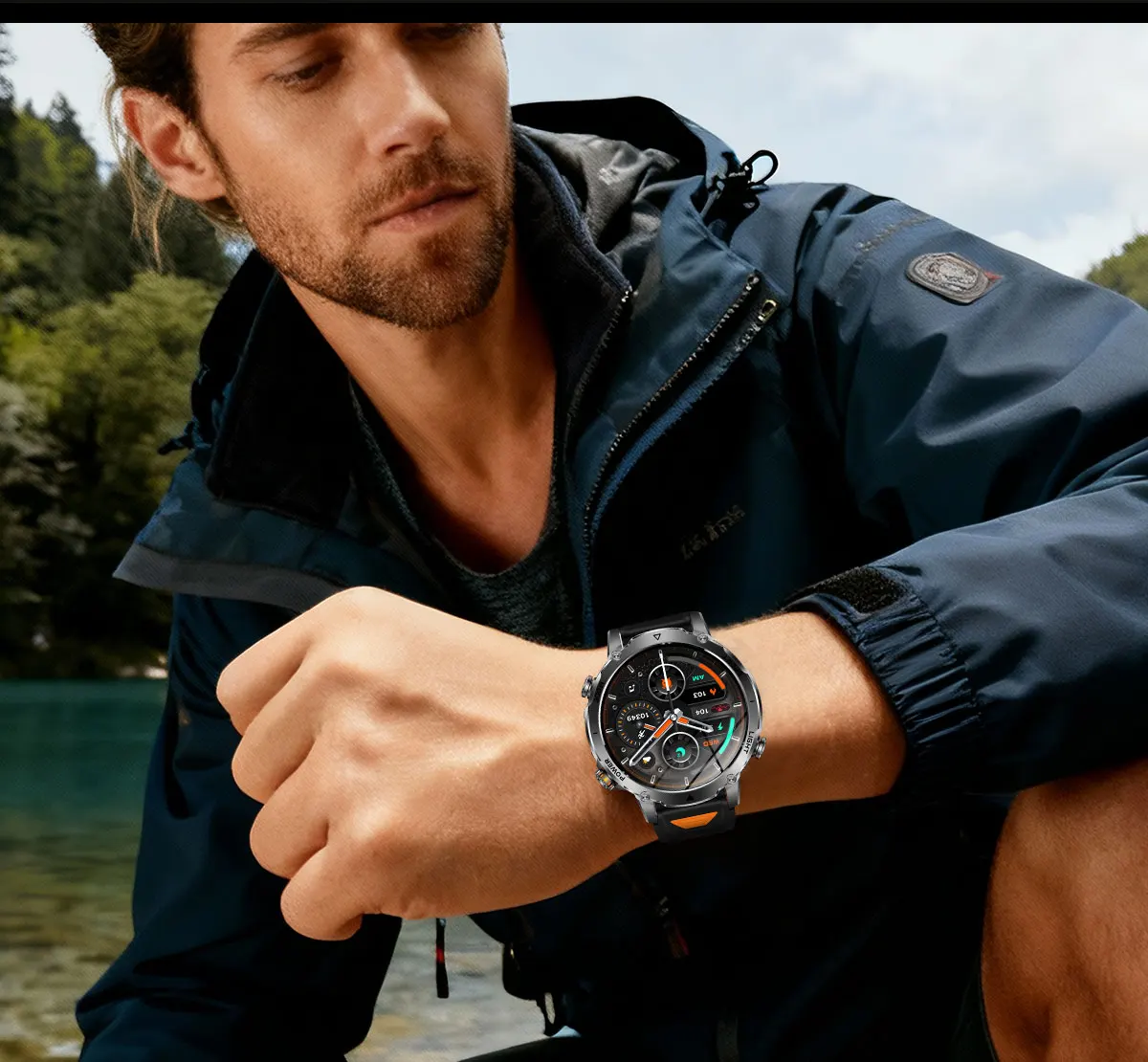 Military Smart Watch For Men Gps Waterproof With Strong Flashlight_voghion.com