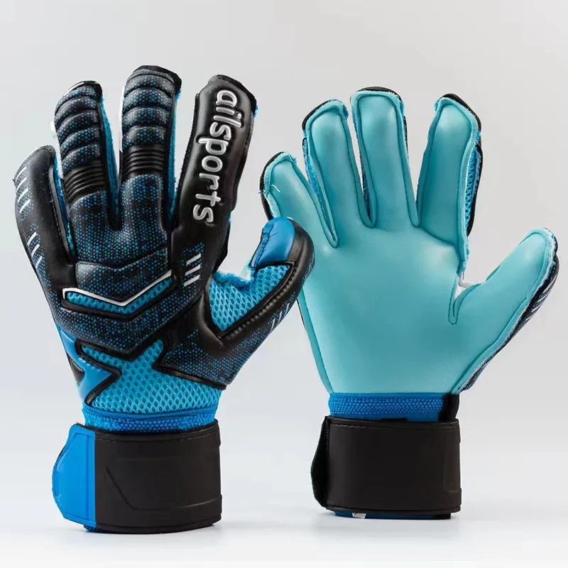 Soccer Goalkeeper Gloves Kids and Adults Football Goalkeeper Gloves Thickened Protective Fingers Size 5-10