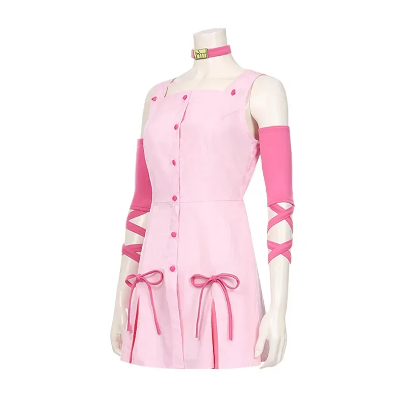 Anime JoJo's Bizarre Adventure Sugimoto Reimi Cosplay Costume Adult Women Pink Dress Suit Halloween Uniform Outfit