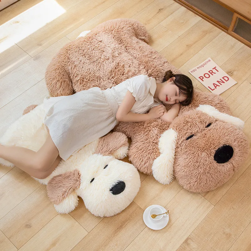 

New Lying Puppy Doll Cartoon Cute Dog Floor Rug Carpet Home Decoration Mat Plush Toys Children Bed Room Plush Hug Pillow
