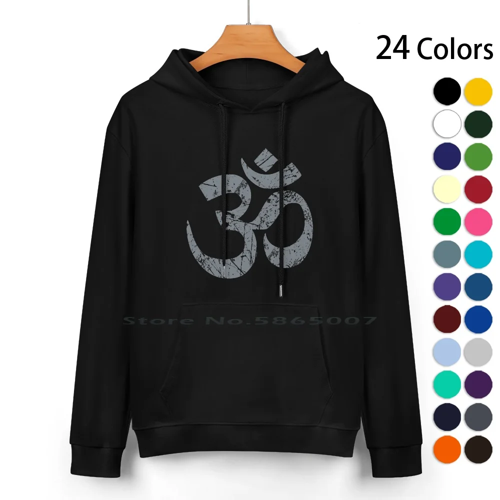 

Om Yoga Spiritual Symbol In Distressed Style Pure Cotton Hoodie Sweater 24 Colors Om Symbol Massage Om Sign Lotus Flower Yoga