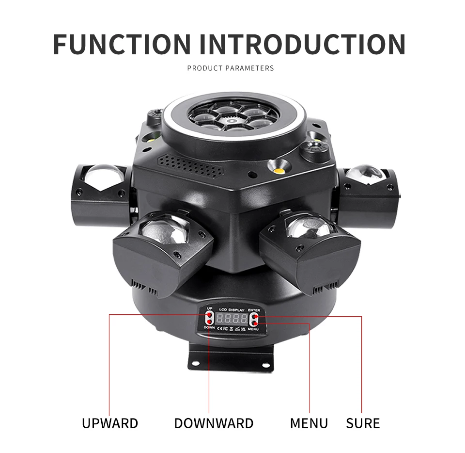 Remote 6 Arm Pattern Moving Head Light RGBW 120W Mini 6 Head Strobe Effect Stage