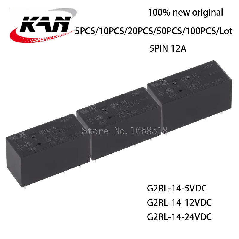 

Free Shipping Relay G2RL-14-5VDC G2RL-14-12VDC G2RL-14-24VDC 12A 250VAC 5PINS G2RL-14 DC5V DC12V DC24V