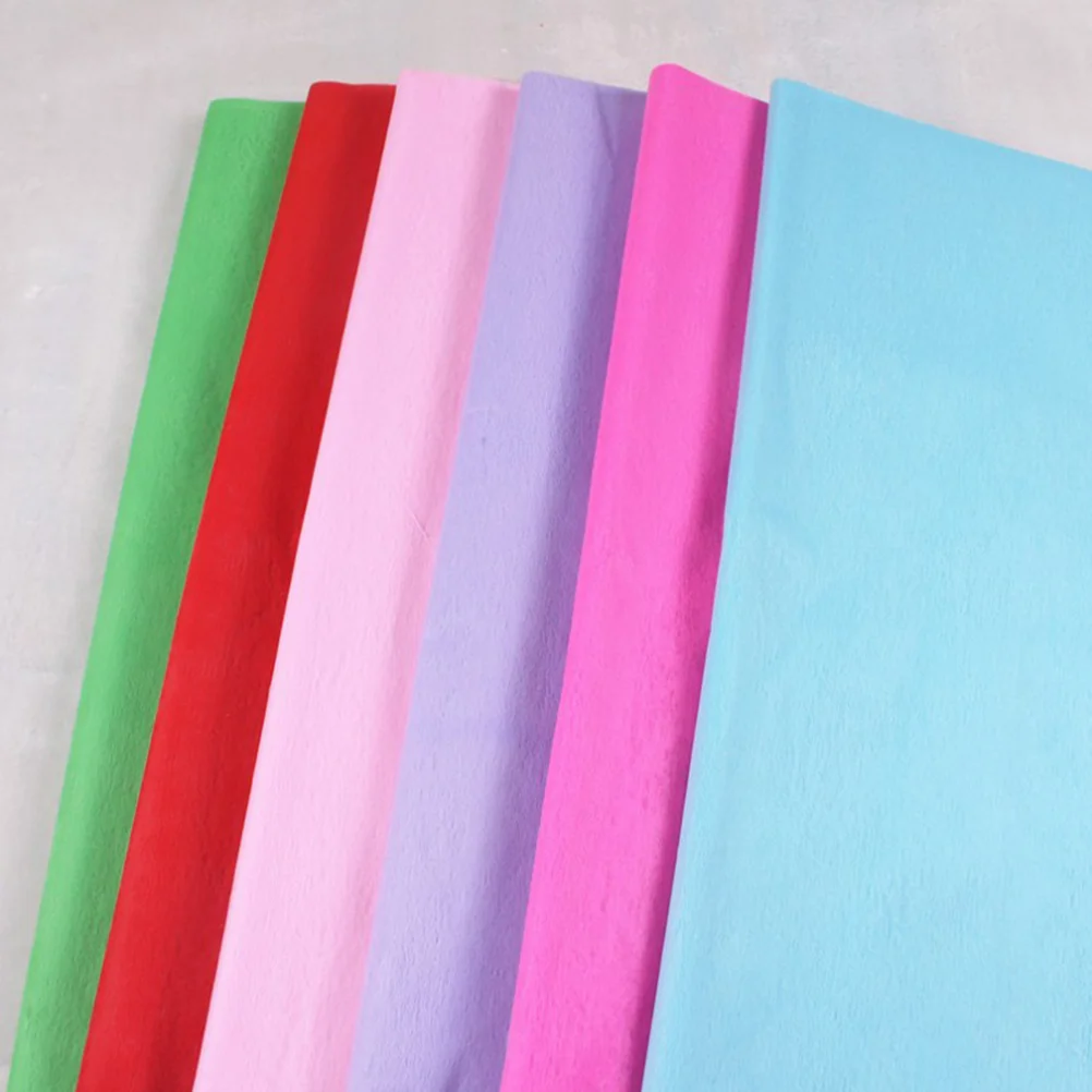 3 Packs Solid Color Crepe Paper Bouquet Wrapping Paper DIY Origami (Colorful, 10 Sheets/Pack)