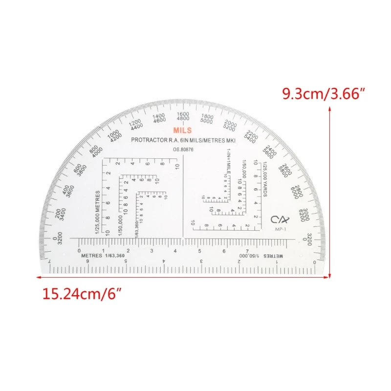 Military Map Coordinate Scale Protractor Romer Grids Reference Tool angle measuring tool angle protractor