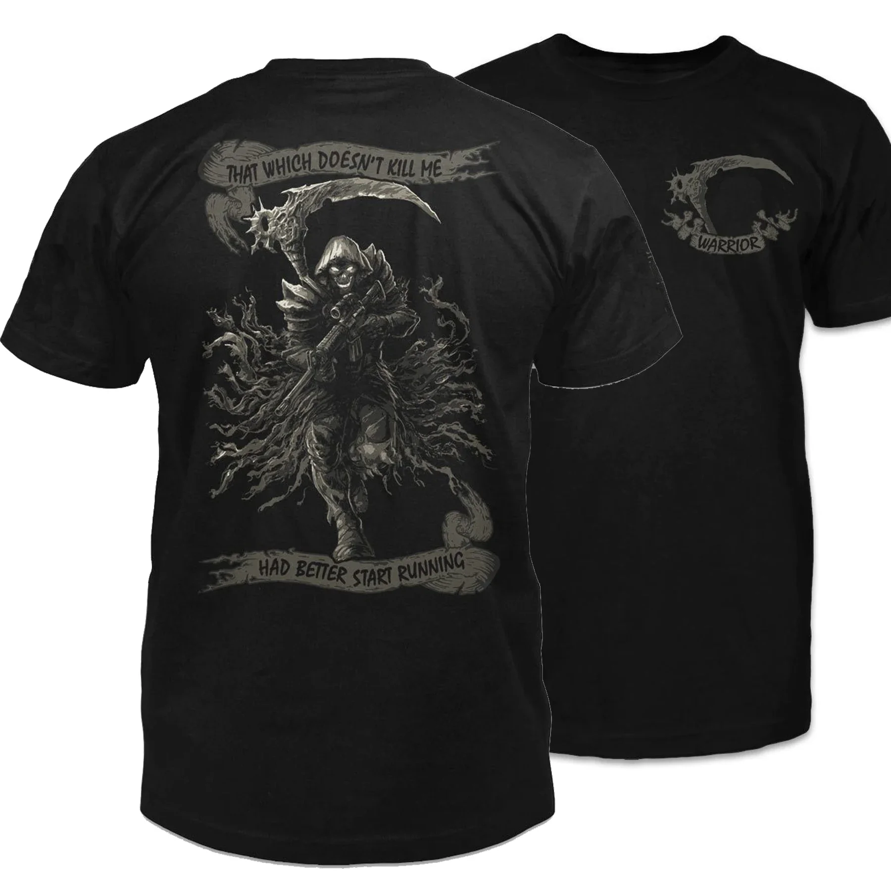 

Fear The Reaper Death Warrior Grunt T-Shirt 100% Cotton O-Neck Summer Short Sleeve Casual Mens T-shirt Size S-3XL