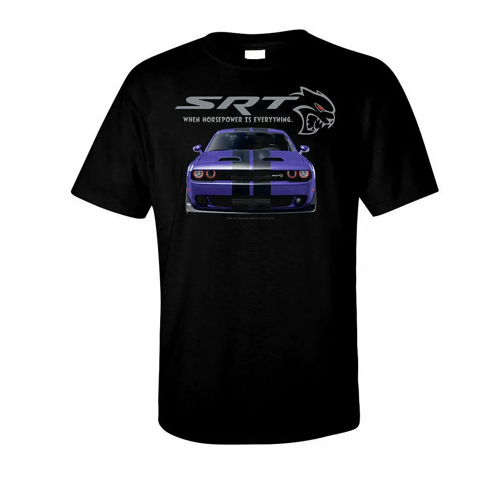 Dodge SRT Hellcat T-Shirt - Black w/ Dodge Challenger & 