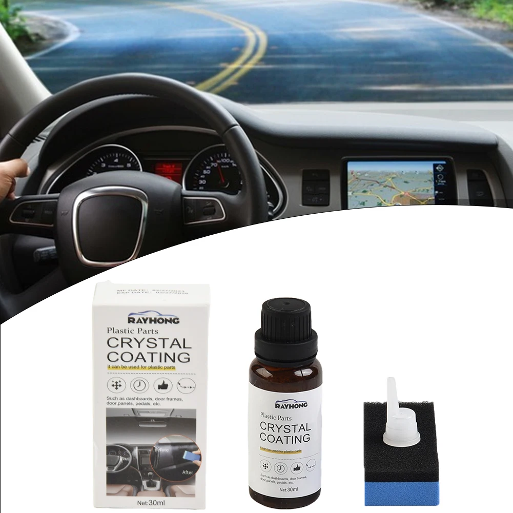 Plastic Trim Restorer & Crystal Coating Kit For Cars | 30ml Bottle With Sponge, 3-Piece Set 9 thumbnail image