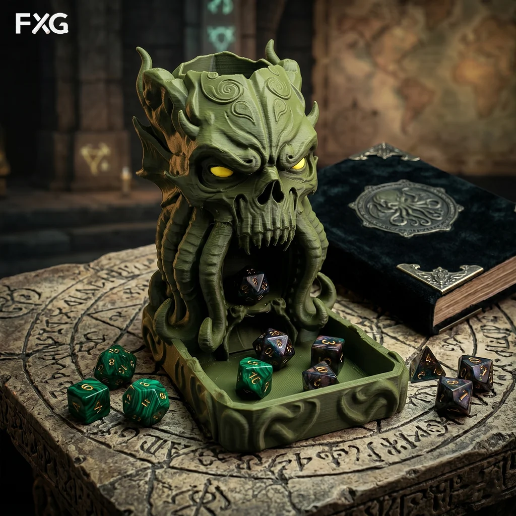 Cthulhu Dice Tower Decorative Ornament, Ttrpg Accessory, Desk Dark - Image 4