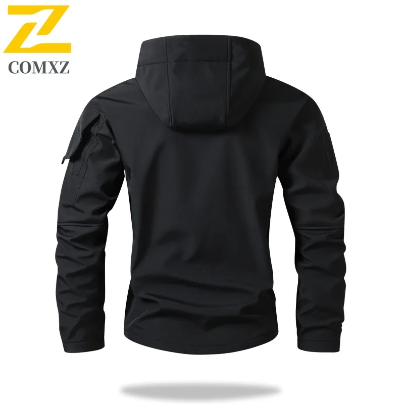 Tactical Waterproof Softshell Jacket Men's Outdoor Functional Windproof Breathable Military Style Hiking Camping Jacket Clothing