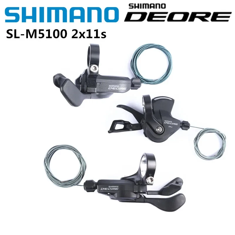 시마노-데오레 M5100 SLX SL M7000 M8000 시프트 MTB 자전거 시프터 레버, 2S 11 단 오른쪽 시프터 왼쪽 시프트 레버 내부 케이블 포함 