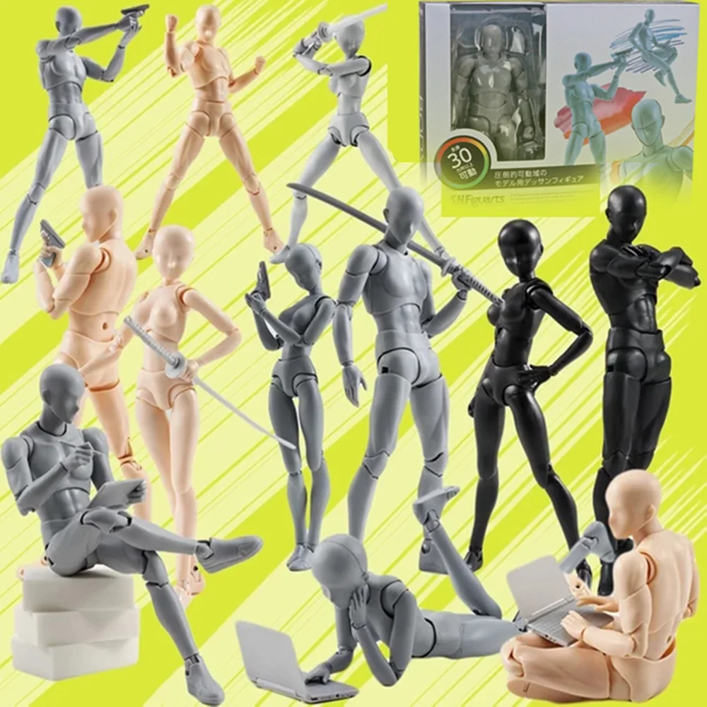Sketch Draw Male Female Movable Body Kun Body Chan Joint Pain Anime Figure Shf Action Figure Toy Model Draw Mannequin