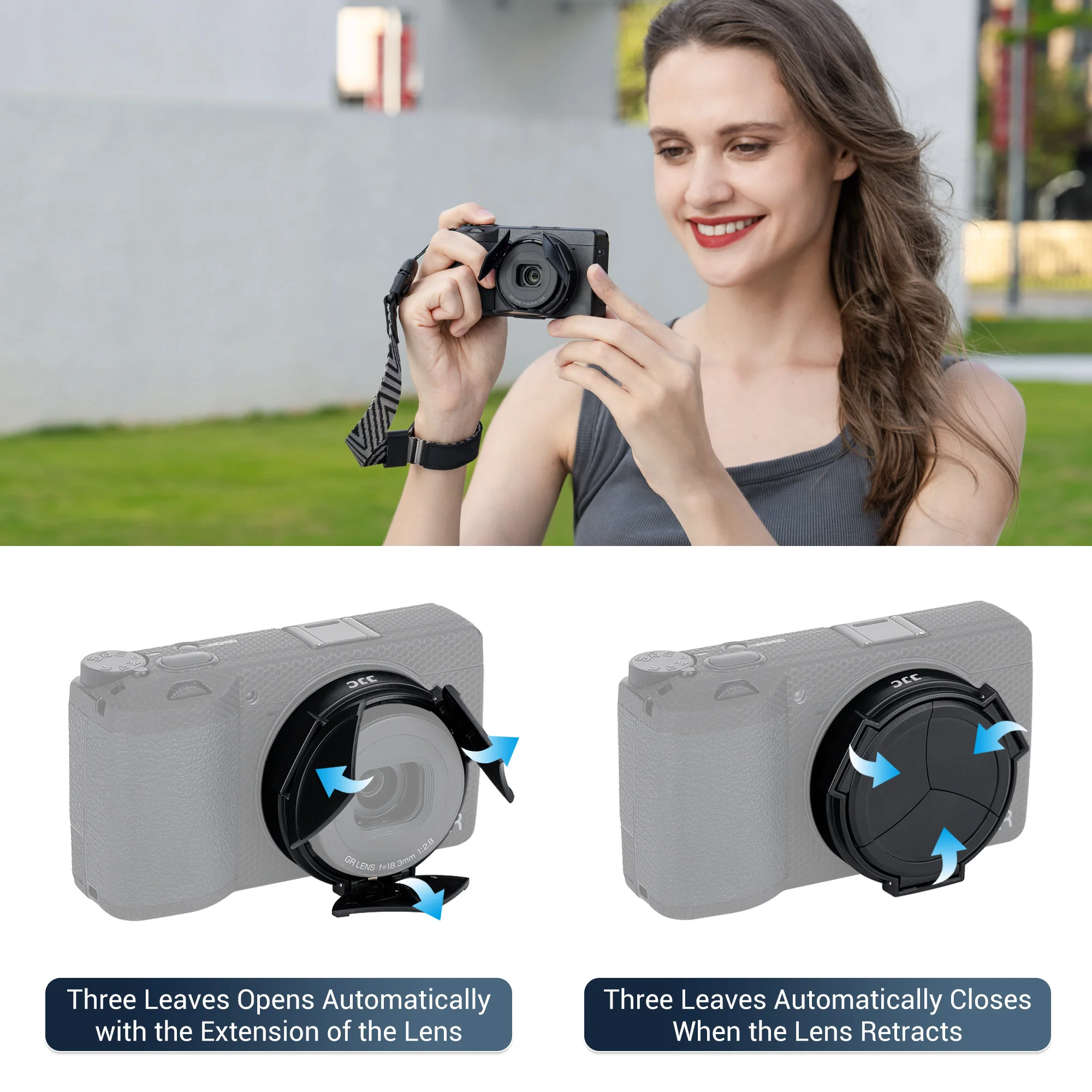 리코 GR IV HDF GRIV GR4 모노크롬 액세서리 키트 렌즈 캡 W UV 필터 스크린 보호필름 썸업 그립 (리코 GR IV 용)