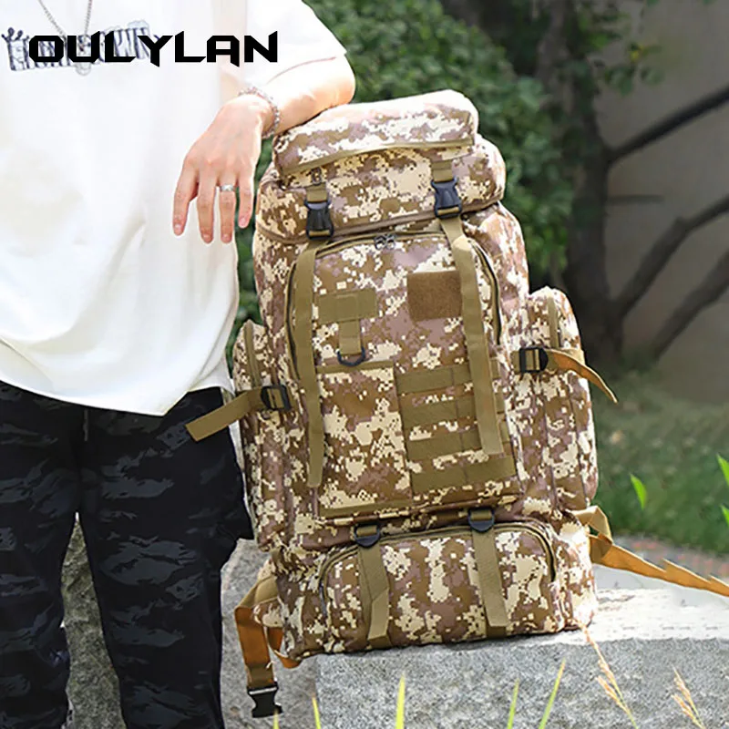 

Molle Backpack Trekking 80L Tactical Backpack 600D Oxford Cloth Waterproof Fishing Hunting Bag Outdoor Sport Military Rucksacks