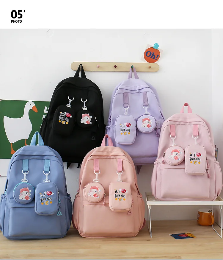 Große Kapazität Rucksack Für Männer Koreanischen Stil Doppel Schulter Tasche Für Frauen Hohe Schule College Stil Süße Doppel Schulter Taschen – Detail 13